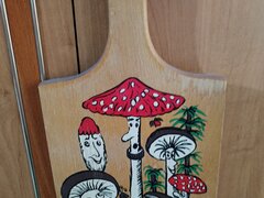 Tocator artizanal francez din lemn pictat manual